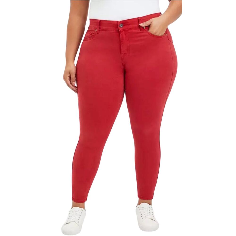 Torrid Red Super Soft Bombshell Skinny High Rise Jeans, Plus Size 20 Short